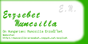 erzsebet muncsilla business card